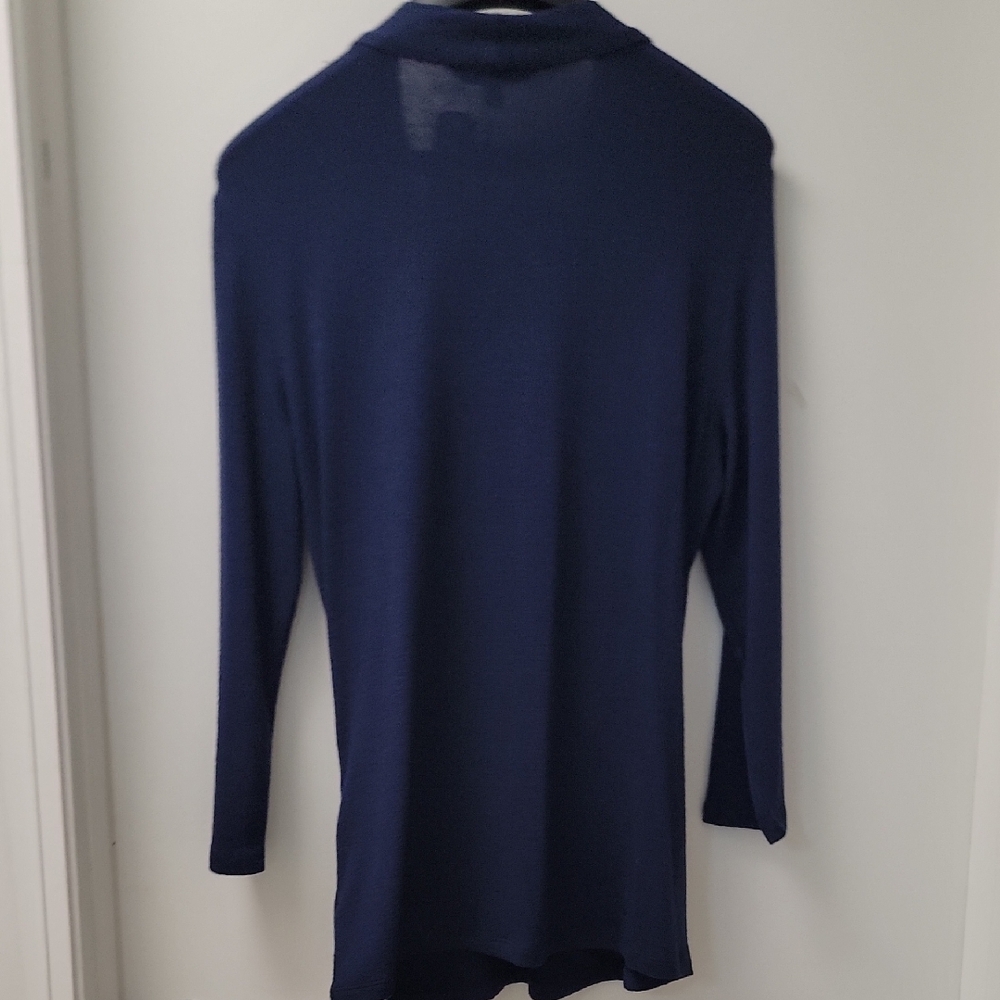 41 Hawthorn Navy Draped Wrap-Front Blouse - Picture 9 of 13